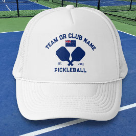 Gorra De Camionero Equipo de Club de Pickleball Nueva Zelanda Bandera
