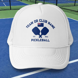 Gorra De Camionero Equipo de Club de Pickleball Nueva Zelanda Bandera