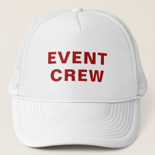 Gorra De Camionero Equipo de eventos - texto rojo, fácil de leer
