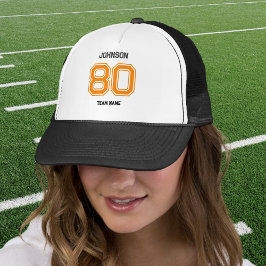 Gorra De Camionero Equipo de naranja Deportivo Nombre personalizado N