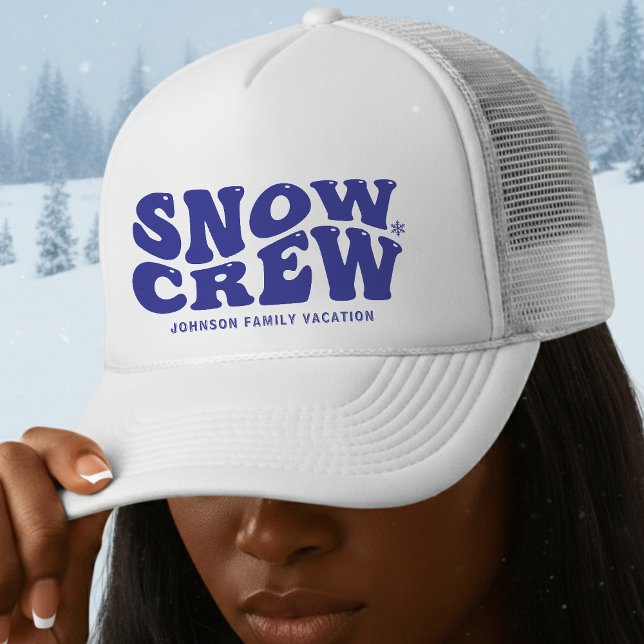 Gorra De Camionero Equipo de Nieve Vacaciones de Invierno Familiar Az (Snow Crew Winter Family Vacation Trip Blue Trucker Hat
)