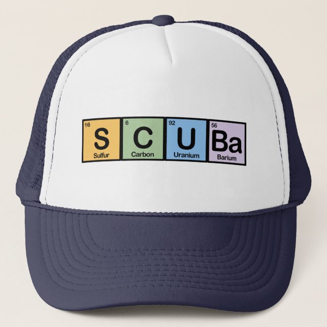 Gorra De Camionero Equipo de submarinismo hecho de elementos (Anverso)