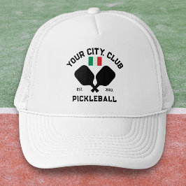 Gorra De Camionero Equipo del Club de Pickleball Bandera Italiana Reg