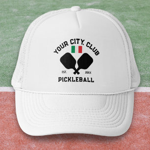 Gorra De Camionero Equipo del Club de Pickleball Bandera Italiana Reg