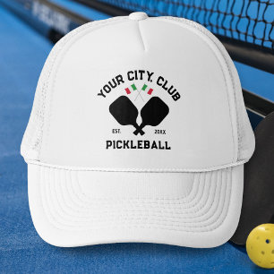 Gorra De Camionero Equipo del Club de Pickleball Bandera Italiana Reg