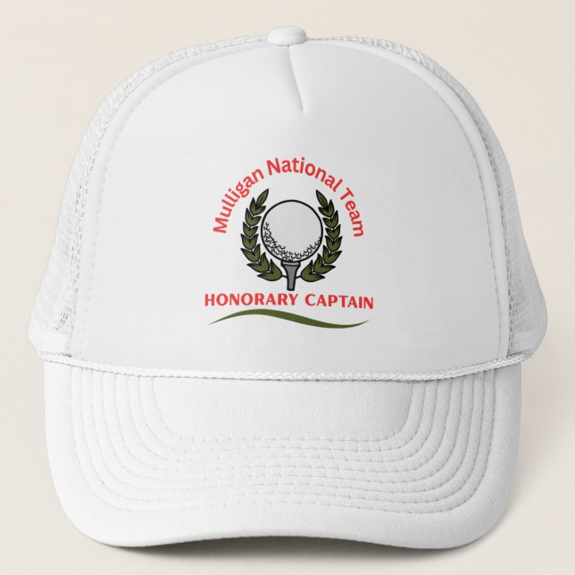 Gorra De Camionero "Equipo Nacional Mulligan, Capitán Honorario" Golf (Anverso)