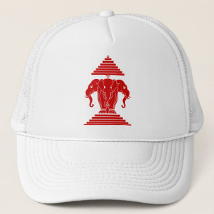 Gorra De Camionero Erawan tres dirigió Lao del elefante/la bandera d