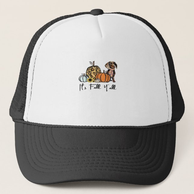 Gorra De Camionero Es Fall Y’all Dachshund Funny Casual (Anverso)