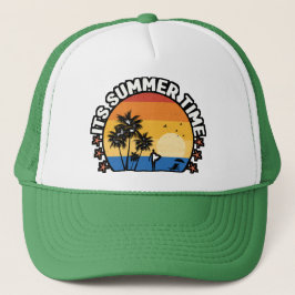 Gorra De Camionero Es Hora de Verano Diseño de Puesta de Sol Tropical