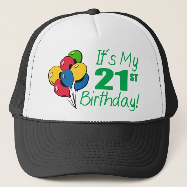 Gorra De Camionero Es mi 21ro cumpleaños (los globos) (Anverso)