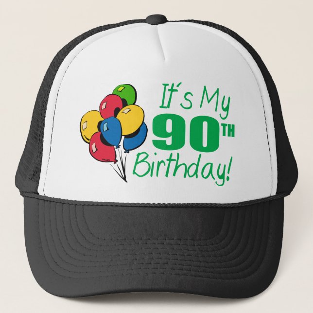 Gorra De Camionero Es mi 90.o cumpleaños (los globos) (Anverso)