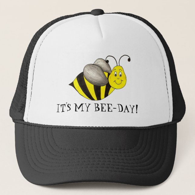 Gorra De Camionero Es mi Bumblebee amarillo cumpleaños de cumpleaños (Anverso)