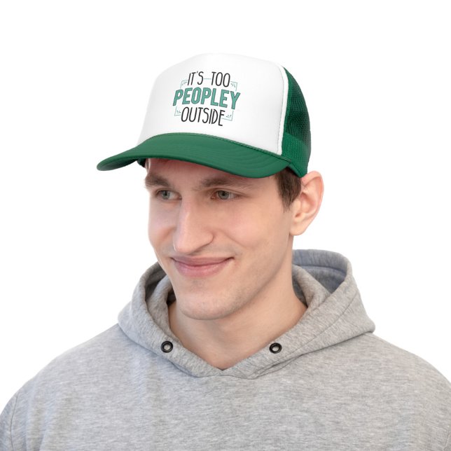 Gorra De Camionero Es muy popular fuera del año de pandemia de introv (Introverts Green White Trucker Hat)