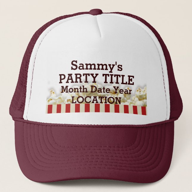 Gorra De Camionero Es su estilo personalizado de las palomitas del (Anverso)
