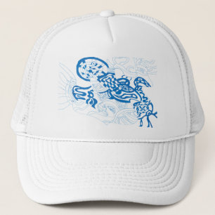 Gorra De Camionero Esbozo azul, abstracto
