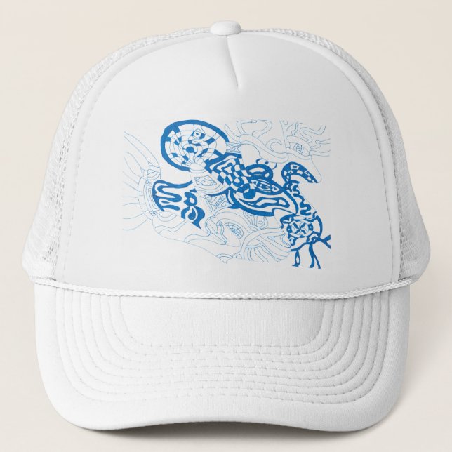Gorra De Camionero Esbozo azul, abstracto (Anverso)