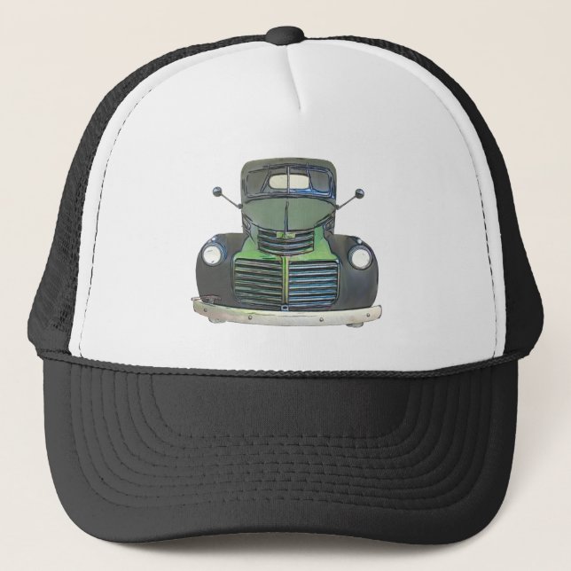 Gorra De Camionero Esbozo de Camión Antiguo de 1947 (Anverso)