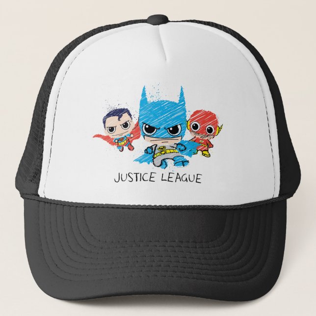 Gorra De Camionero Esbozo de la Liga de la Justicia Mini (Anverso)