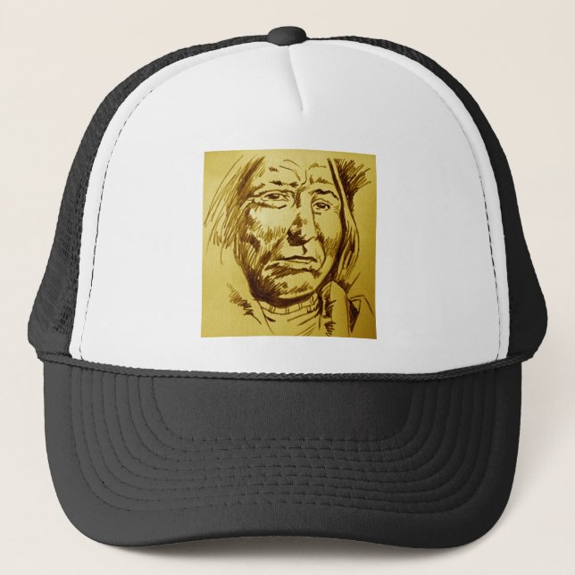 Gorra De Camionero Esbozo de lápiz principal indio (Anverso)