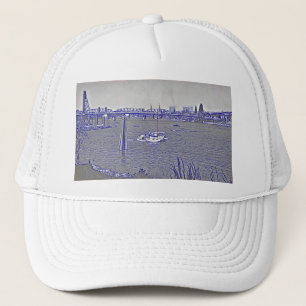 Gorra De Camionero Esbozo de Portland Waterfront