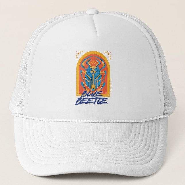 Gorra De Camionero Escarabajo Azul Scarab Talavera Gráfico (Anverso)
