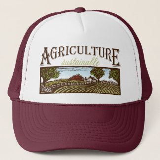 Gorra De Camionero Escena de la granja de la agricultura sostenible
