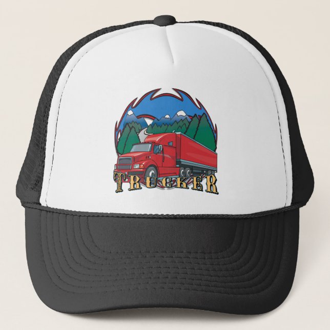 Gorra De Camionero Escena de la montaña del camionero (Anverso)