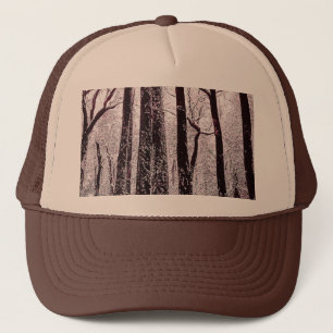 GORRA DE CAMIONERO ESCENARIO INVERNAL NEVADO DE BOSQUES FORESTALES