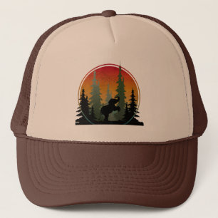 Gorra De Camionero Escenario natural de elefantes al atardecer