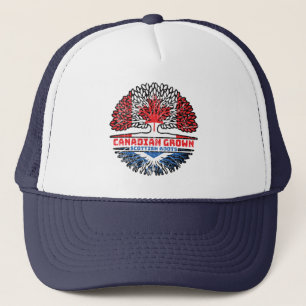 Gorra De Camionero Escocia Escocia Bandera de raíces de árbol canadie