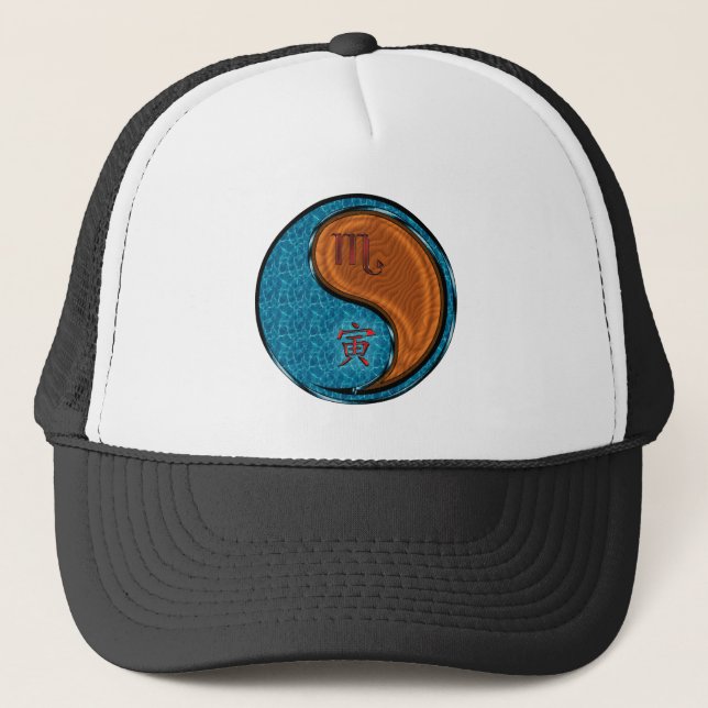 Gorra De Camionero Escorpio & Tigre de Madera (Anverso)
