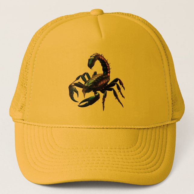 Gorra De Camionero Escorpión negro venenoso (Anverso)