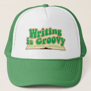 Gorra De Camionero Escribir es Groovy Retro Autor Eslogan Art