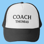 Gorra De Camionero Escribir tipografía de nombre personalizado person<br><div class="desc">Sombrero de camionero personalizado de tipo de nombre personalizado de entrenador</div>