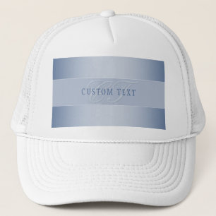 Gorra De Camionero Escritura Elegante Editable En Monograma   Azul