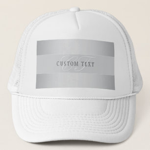 Gorra De Camionero Escritura Elegante Editable En Monograma Gris