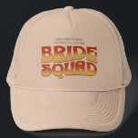 Gorra De Camionero Escuadra de novias del partido de la bachillerato<br><div class="desc">Disfrute de su próxima fiesta de soltera con esta impresionante fiesta de soltera retro personalizada. Ya sea que esté celebrando un viaje en barca, unas vacaciones en chica o unas vacaciones con los mejores amigos, esta mercadería de personalizado groovy bachelorette es el lugar perfecto para su escapada inolvidable. Añade un...</div>
