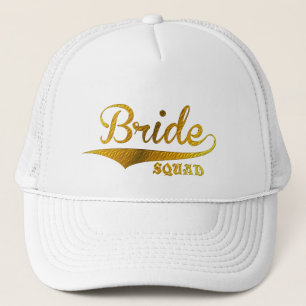 Gorra De Camionero escuadrón de novias purpurina de oro boda de novi