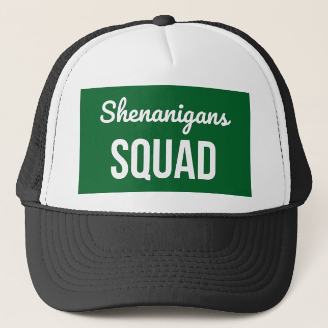 Gorra De Camionero Escuadrón de Shenanigans Día de San Patricio (Anverso)