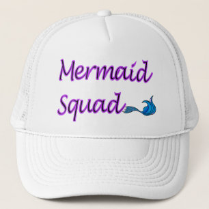 Gorra De Camionero Escuadrón de sirenas con cola azul en la tapa de b