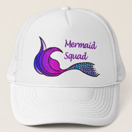 Gorra De Camionero Escuadrón de sirenas con cola de sirena rosa, azul