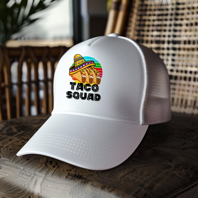 Gorra De Camionero Escuadrón del Taco, Cinco de Mayo (Taco Squad Trucker Hat)