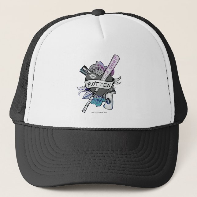 Gorra De Camionero Escuadrón suicida | Harley Quinn "Rotten Tattoo Ar (Anverso)