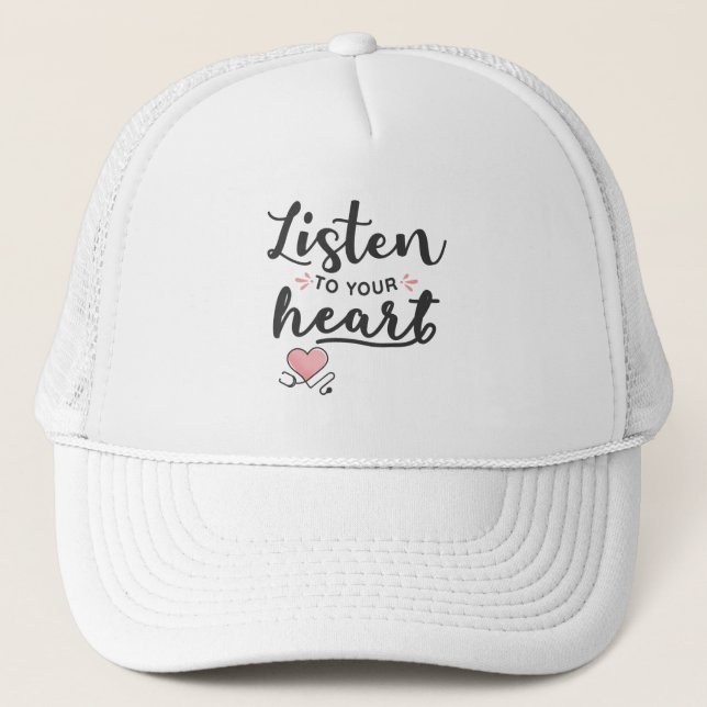 Gorra De Camionero Escuche su estetoscopio cardíaco (Anverso)