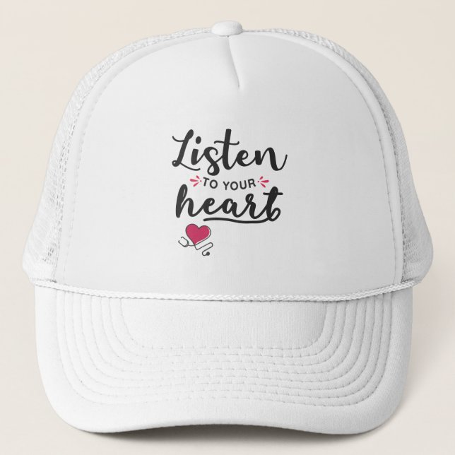 Gorra De Camionero Escuche su estetoscopio cardíaco (Anverso)