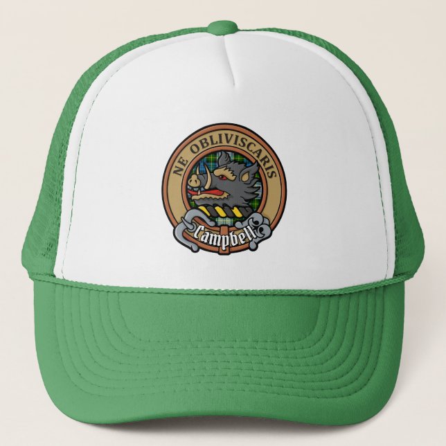 Gorra De Camionero Escudo Campbell sobre el uso de Tartán (Anverso)