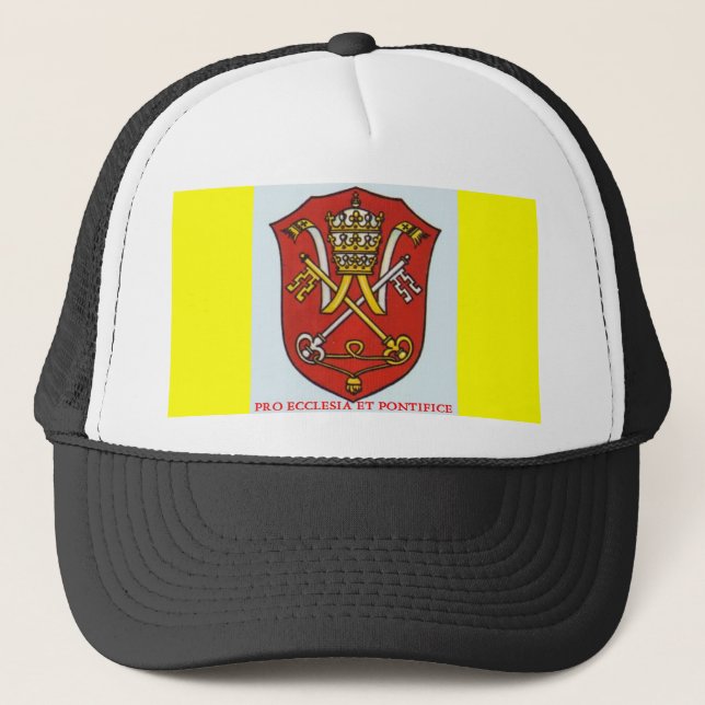 GORRA DE CAMIONERO ESCUDO DE ARMAS CATÓLICO TRADICIONAL PAPAL (Anverso)