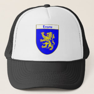 Gorra De Camionero Escudo de armas de Evans/escudo de la familia
