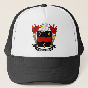 Gorra De Camionero Escudo de armas de la familia de Mitchell