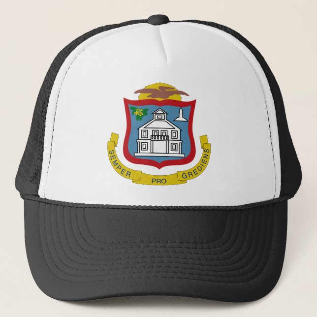 Gorra De Camionero Escudo de armas de Sint Maarten (Anverso)